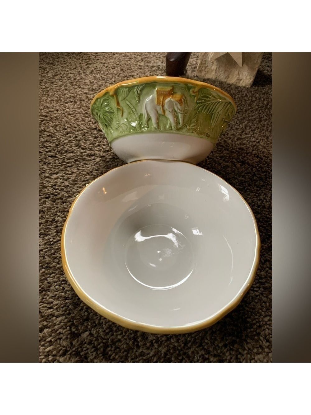 Carraro Italian Elephant Décor Bowls – Set of 2 – NEW